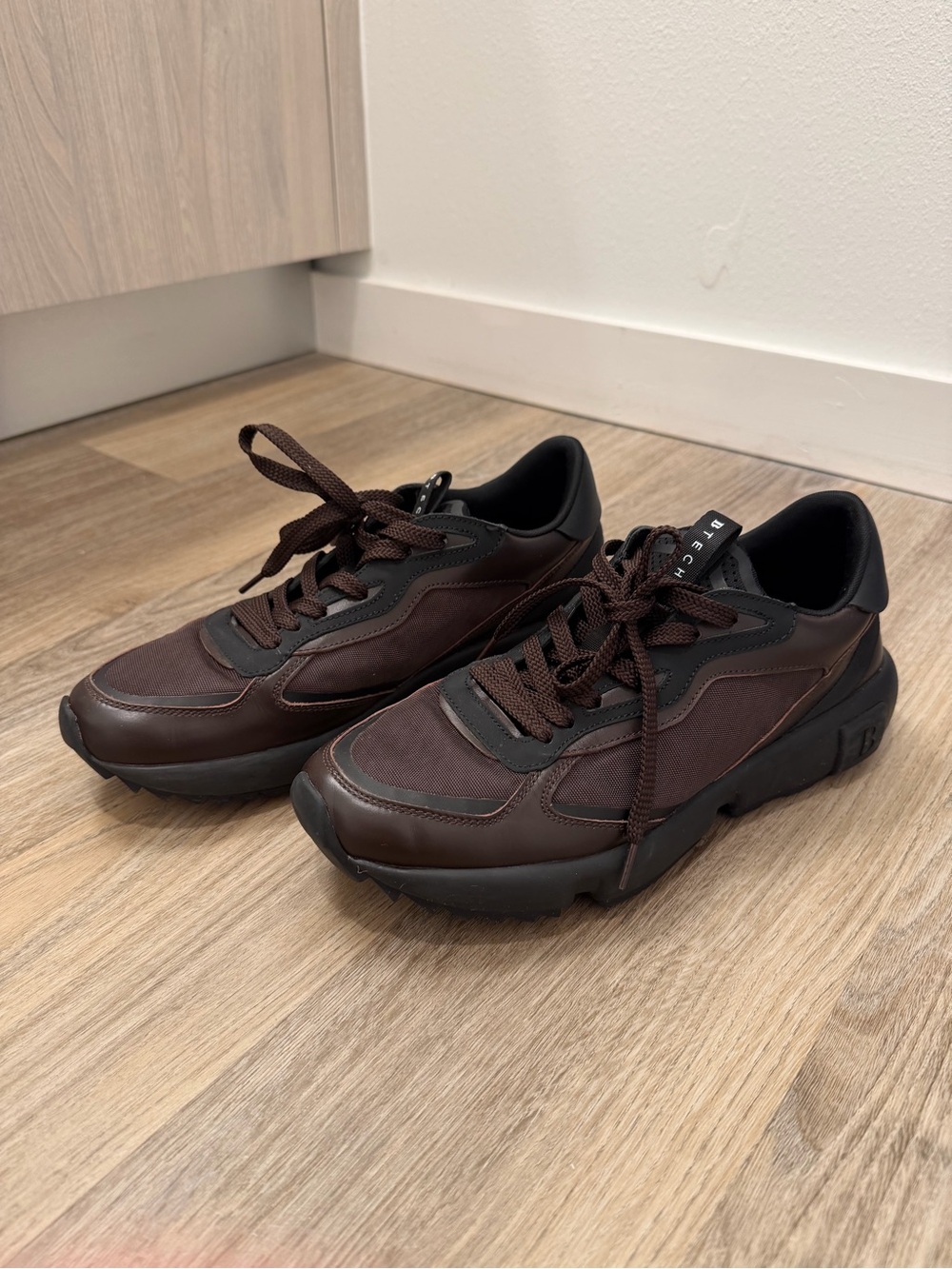 Men's Dark Brown Chunky Lace-Up Sneakers